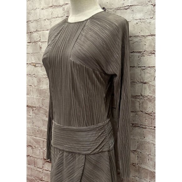 NBD Aluna Dress Size S Champagne Taupe V Back Drop Waist Cocktail Party Shimmer - Picture 3 of 6